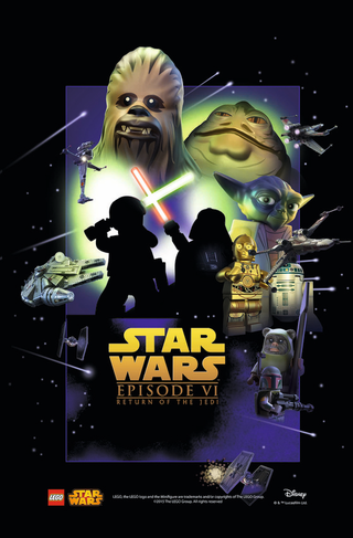Illustration for article titled Posters from the entire Star Wars saga, in Lego form